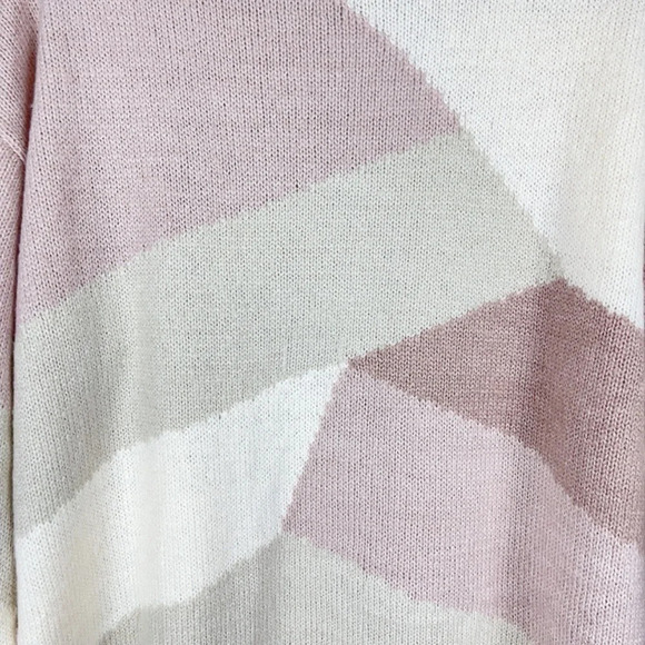 ADYSON PARKER |  DROP SHOULDER COLOR BLOCK OATMEAL COMBO CARDIGAN SWEATER - Picture 11 of 11